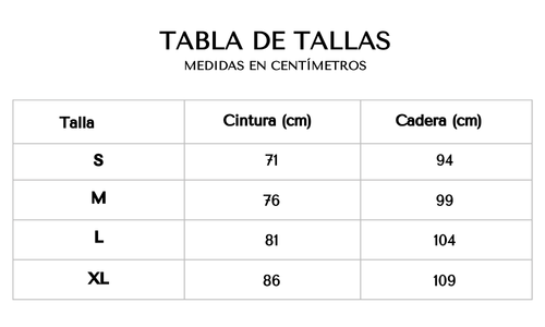 Tabla de tallas