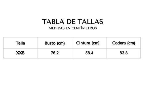Tabla de tallas 