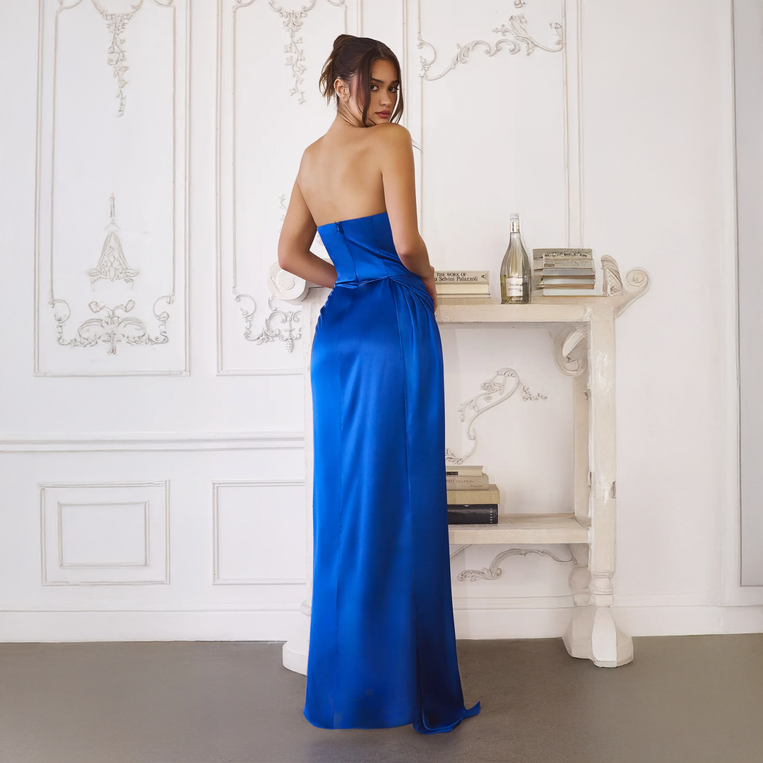 Emma Clara - Vestido de Fiesta Strapless Yuli Verde Olivo