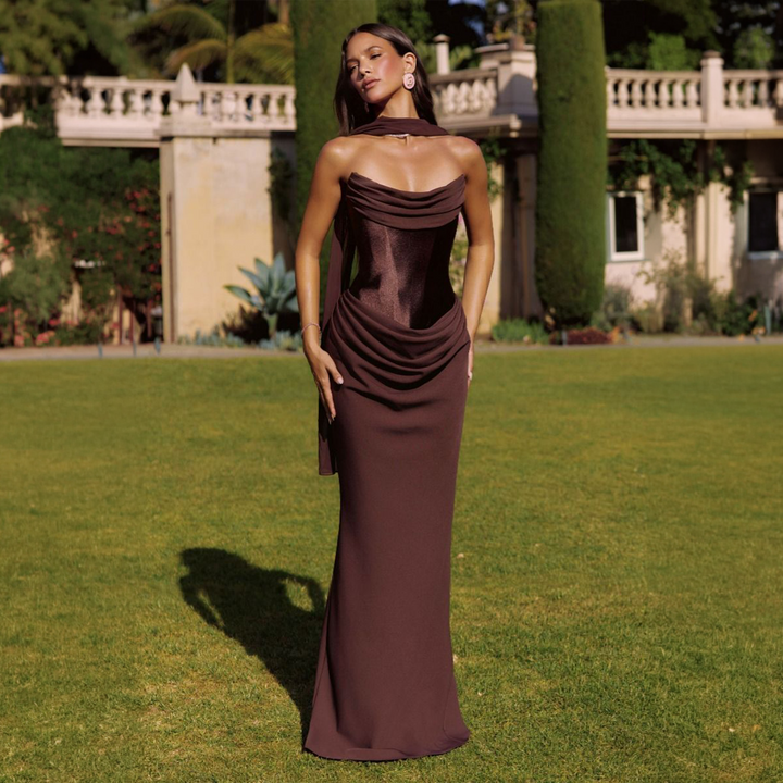 Emma Clara - Vestido de Fiesta Largo Negro Corset Fer