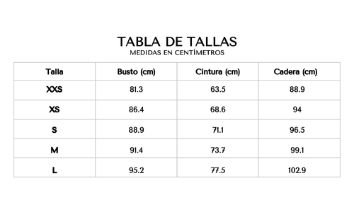 Tabla de tallas