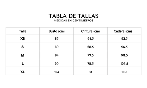 Tabla de tallas