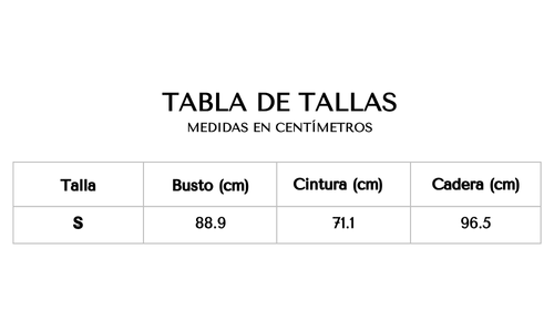 Tabla de tallas 