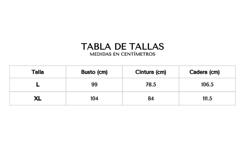 Tabla de tallas 