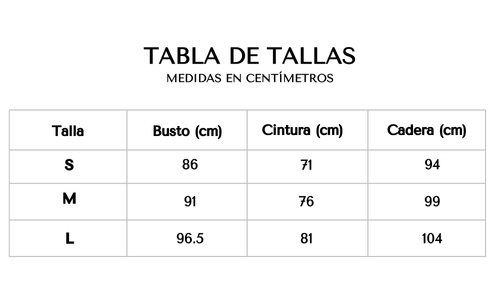 Tabla de tallas