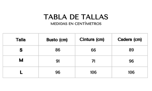Tabla de tallas