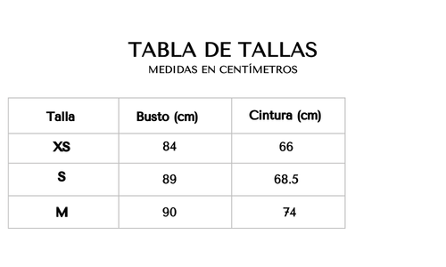 Tabla de tallas