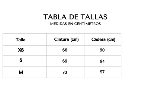 Tabla de tallas