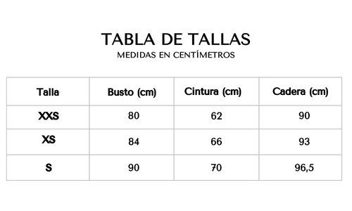 Tabla de tallas