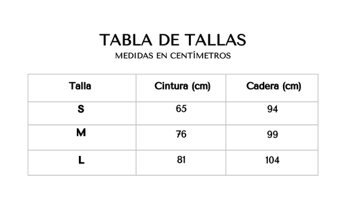 Tabla de tallas