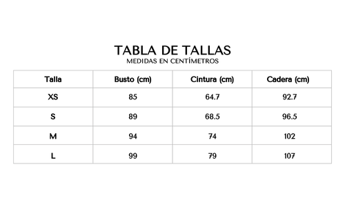 Tabla de tallas