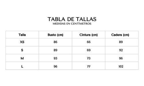 Tabla de tallas