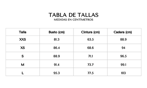 Tabla de tallas