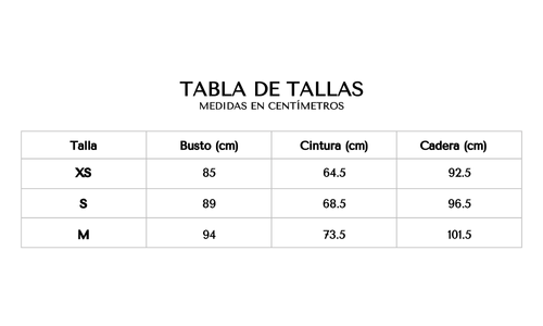 Tabla de tallas