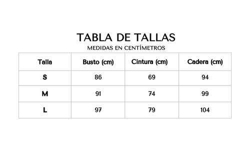 Tabla de tallas 