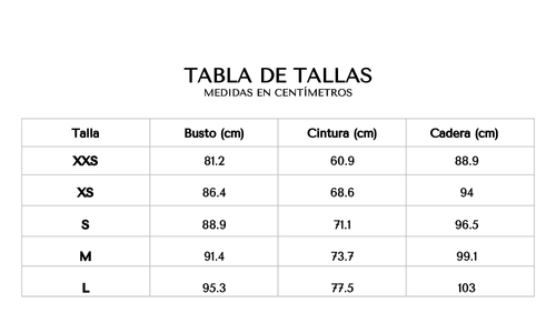 Tabla de tallas