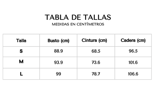 Tabla de tallas