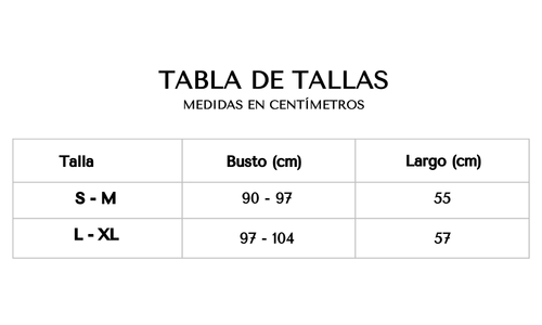 Tabla de tallas 