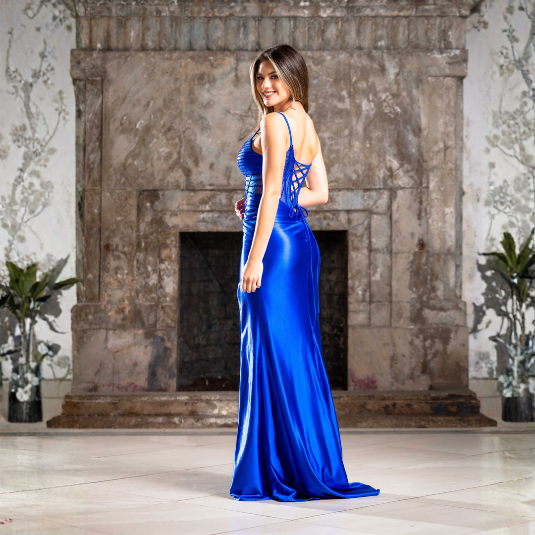 Emma Clara - Vestido de Fiesta azul royal corset ajustable Cata