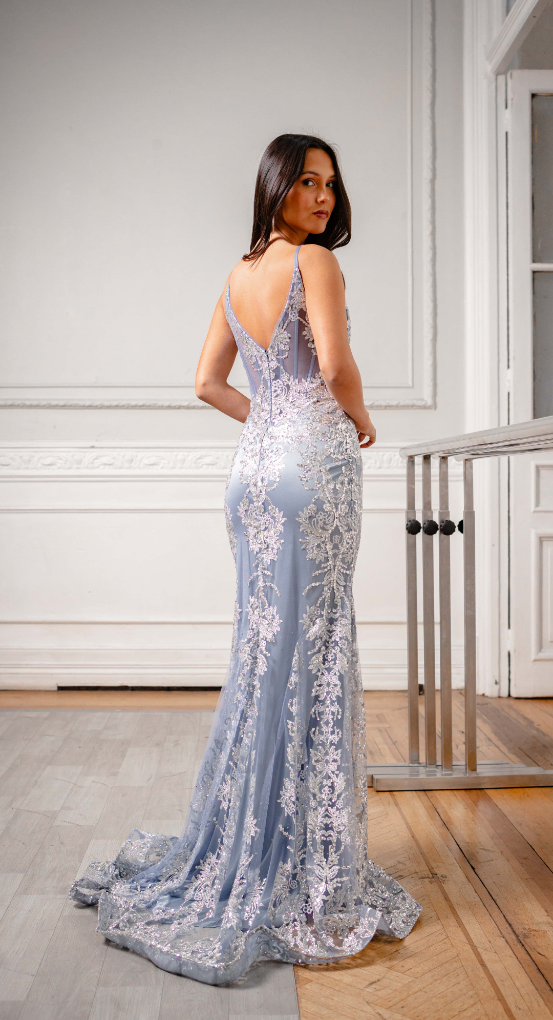 Emma Clara - Vestido de fiesta estilo sirena Marta Smoky Blue