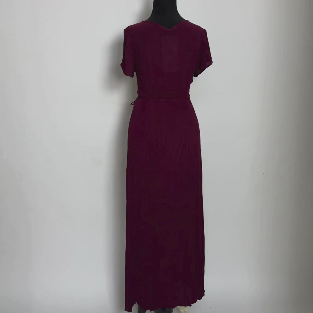 Emma Clara - Vestido Envolvente EC0257 Borgoña