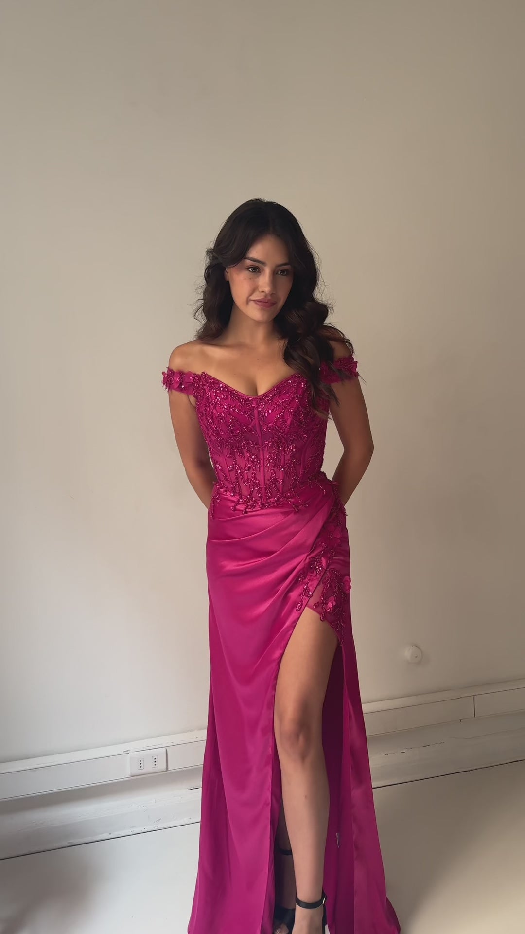 Emma Clara - Vestido de fiesta estilo corset Martina Fucsia