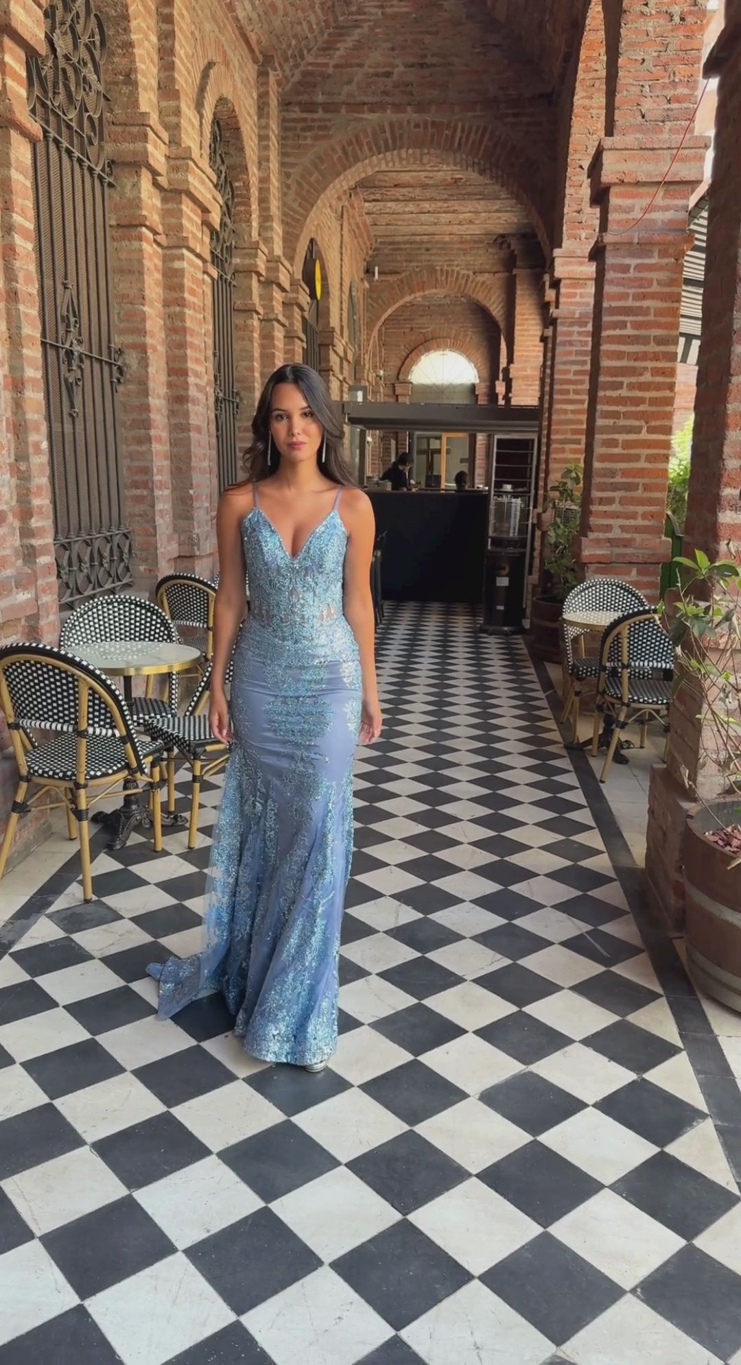 Emma Clara - Vestido de fiesta estilo sirena Marta Paris Blue