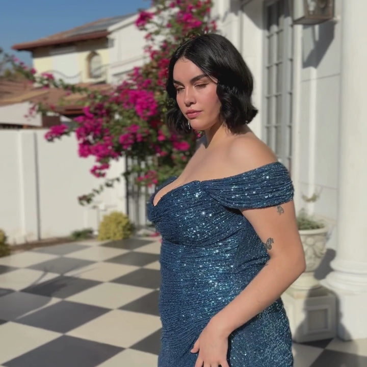 Emma Clara - Vestido De Fiesta Con Lentejuelas Julia Lapis Blue