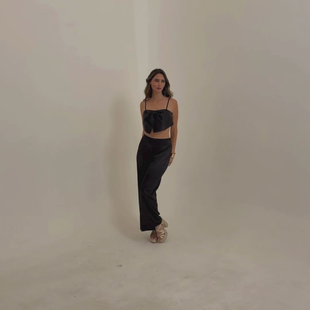 Emma Clara - Conjunto Satín Jacinta Negro