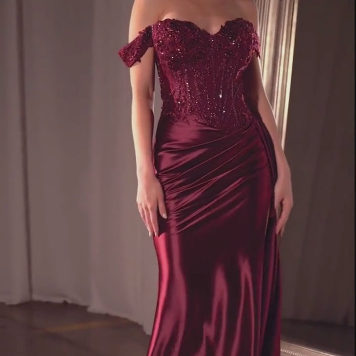 Emma Clara - Vestido de fiesta Corset pedrería Luciana Borgoña