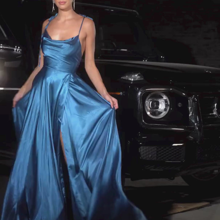 Emma Clara - Vestido De Fiesta Tipo A Ángeles French Navy