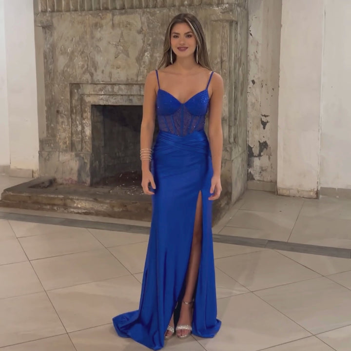 Emma Clara - Vestido de Fiesta azul royal corset ajustable Cata