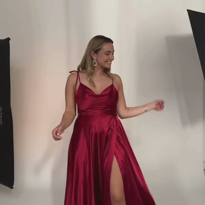 Emma Clara - Vestido De Fiesta Tipo A Ángeles Borgoña