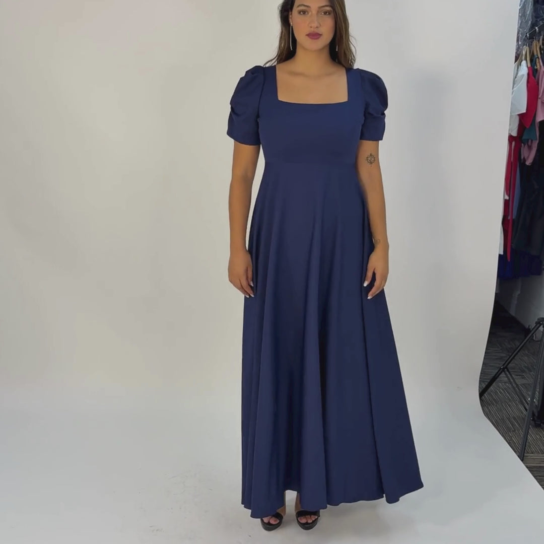 Emma Clara - Vestido De Fiesta Elegante Eduarda Azul Marino