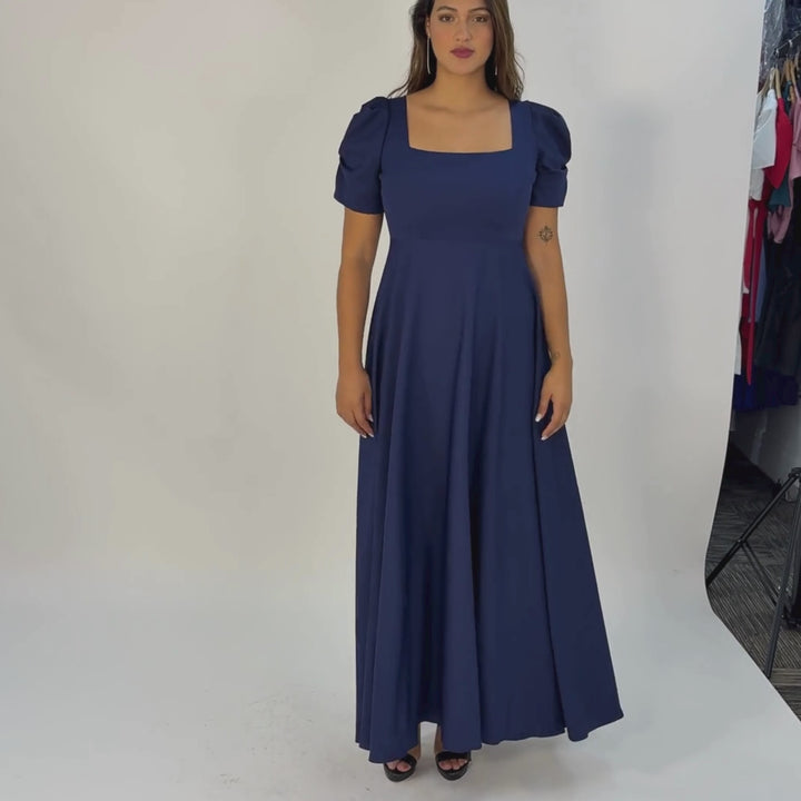 Emma Clara - Vestido De Fiesta Elegante Eduarda Azul Marino
