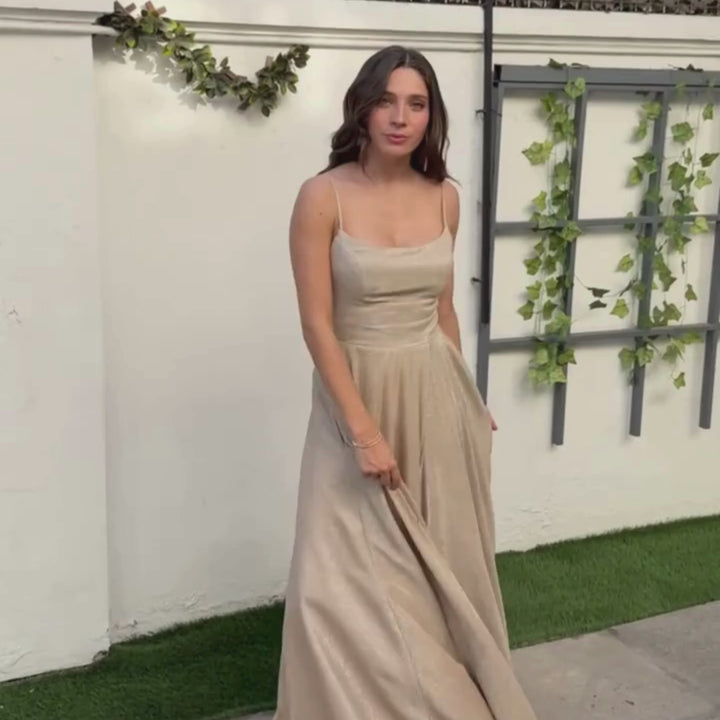 Emma Clara  - Vestido de Fiesta Brillante Ofelia Dorado