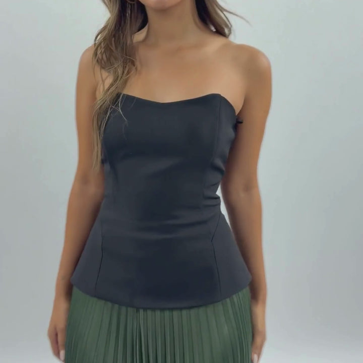 Emma Clara - Top Strapless Negro
