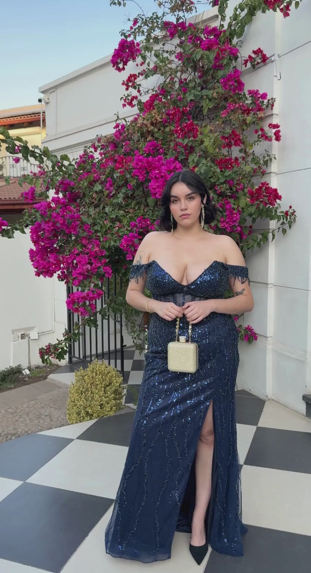 Emma Clara - Vestido corset Victoria Azul Marino