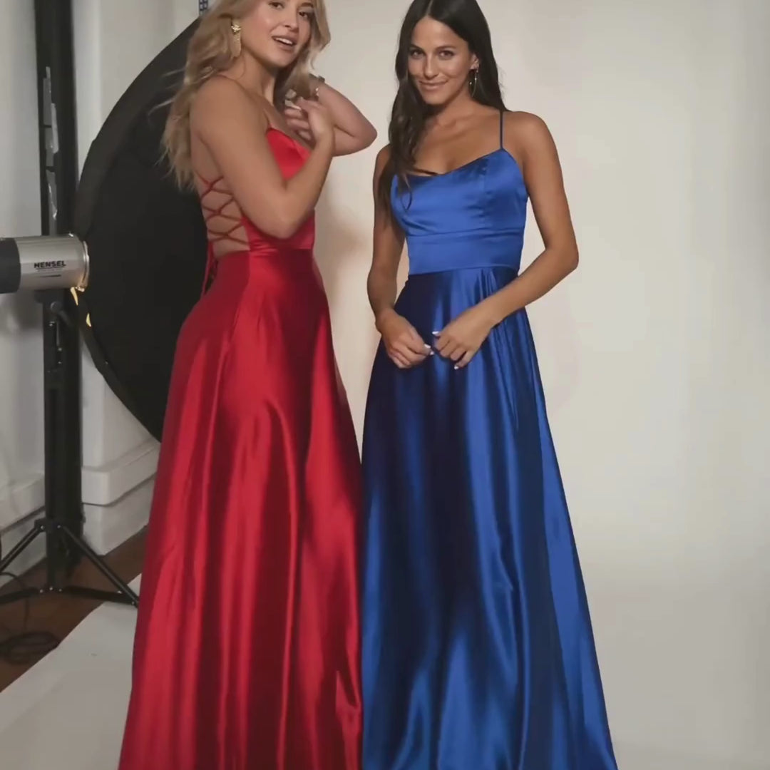 Emma Clara - Vestido De Fiesta Espalda Ajustable EC0121 Azul Royal