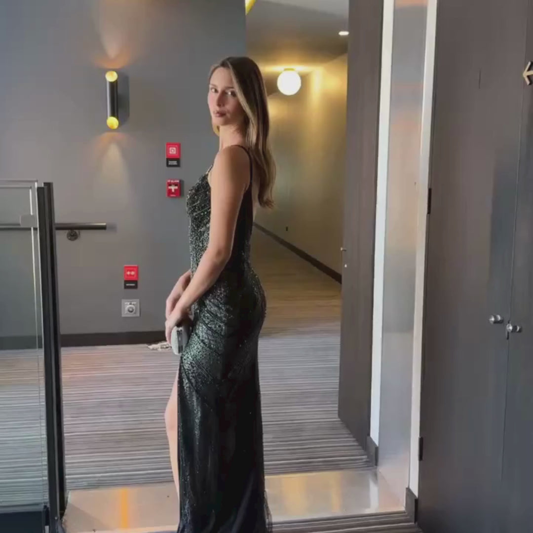 Emma Clara - Vestido De Gala Ajustado con Strass EC0137 Negro
