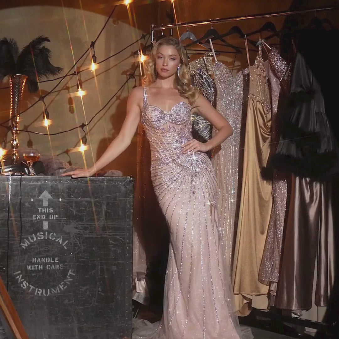 Emma Clara - Vestido de Gala Strass Juliette Pink Gold