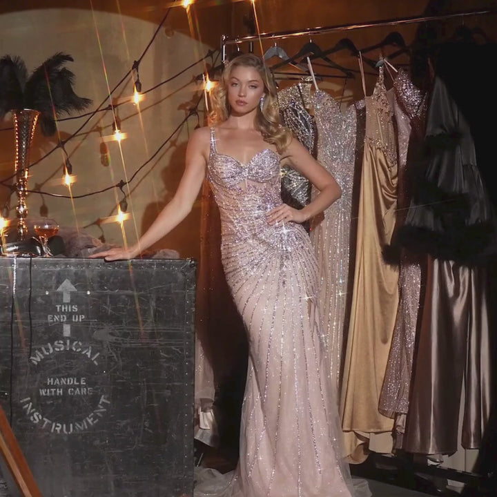 Emma Clara - Vestido de Gala Strass Juliette Pink Gold